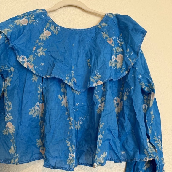 NWOT Free People Camilla Printed Blouse Cropped Top - Picture 11 of 12